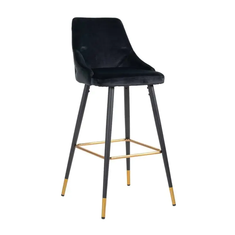 - Barstoel Imani black velvet (Quartz Black 800)