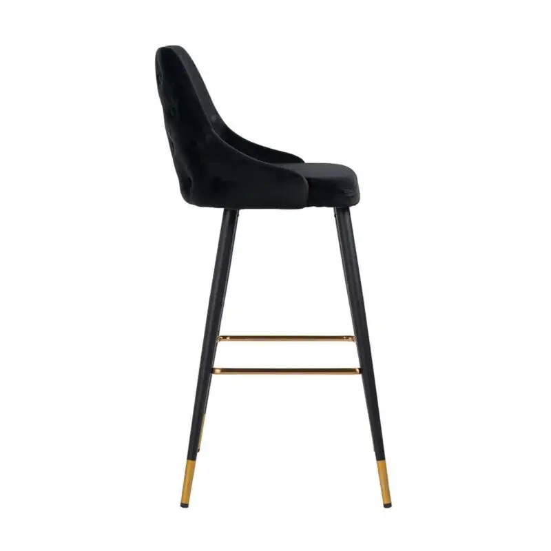 - Barstoel Imani black velvet (Quartz Black 800)