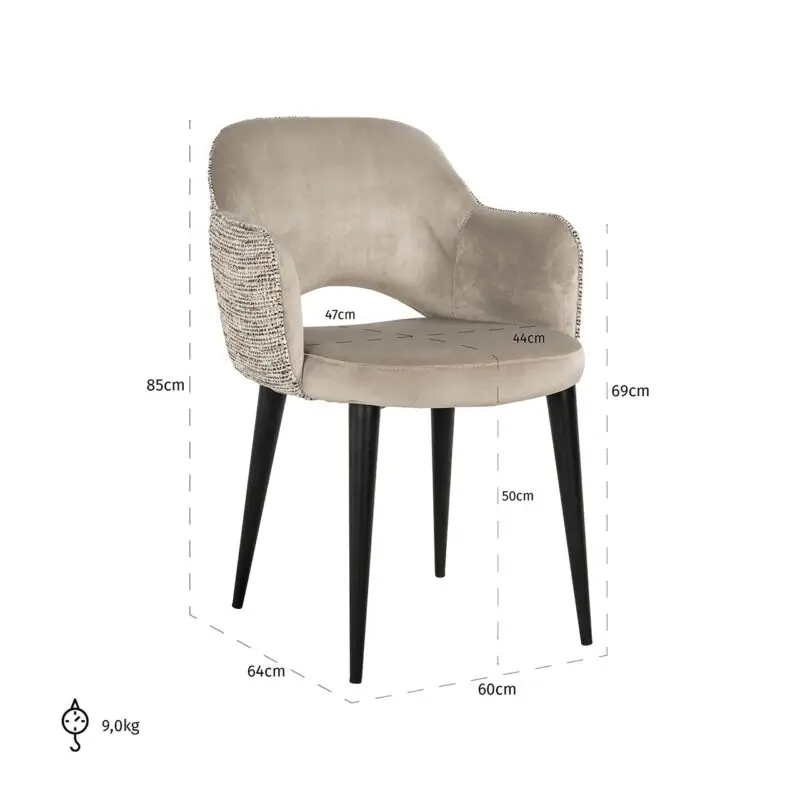 - Arm chair Giovanna trendy nature/quartz khaki fire retardant (Be Trendy 01 Nature)