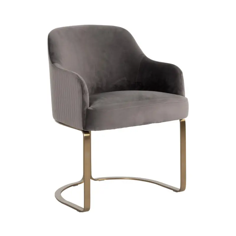 - Stoel Hadley stone velvet / brushed gold (Quartz Stone 101)
