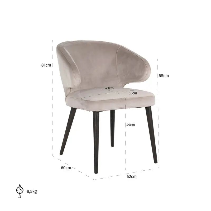 - Stoel Indigo khaki velvet (Quartz Khaki 903)