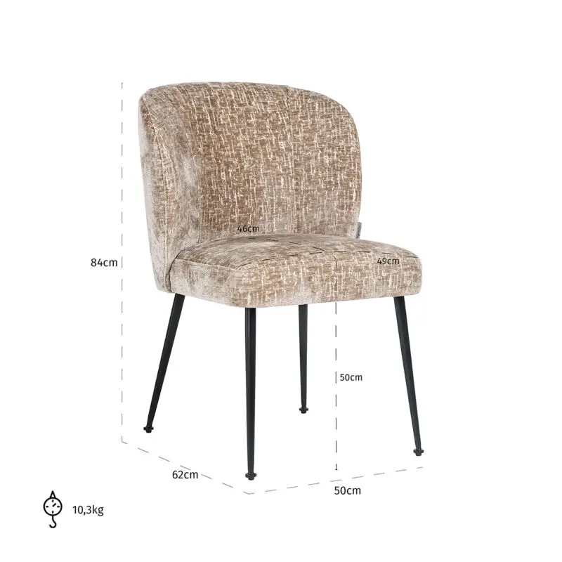 - Chair Fallon Shitake Island / zwart (Shitake Island 124)