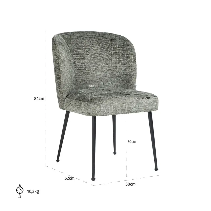 - Stoel Fallon thyme fusion / zwart (Fusion thyme 206)