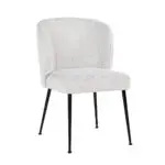 - Stoel Fallon White Bouclé / black (Copenhagen 900 Bouclé White)