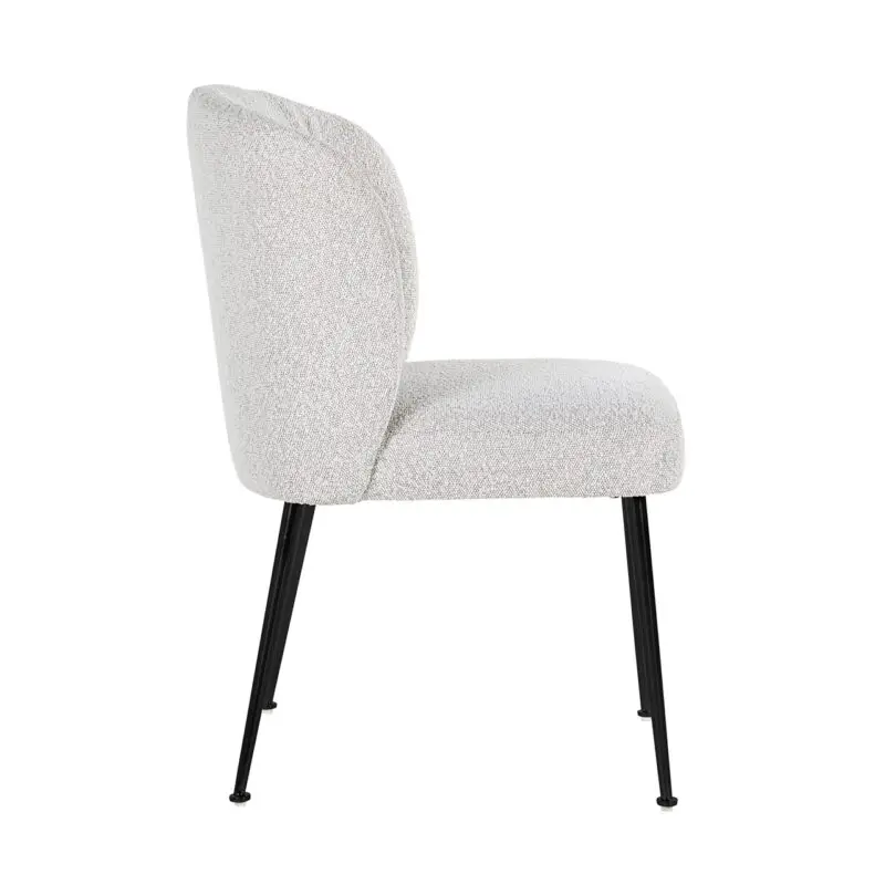 - Stoel Fallon White Bouclé / black (Copenhagen 900 Bouclé White)