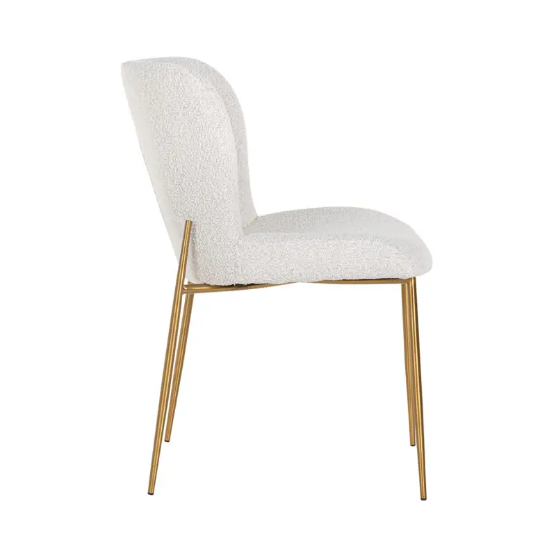 - Stoel Odessa white bouclé / brushed gold (Copenhagen 900 Bouclé White)