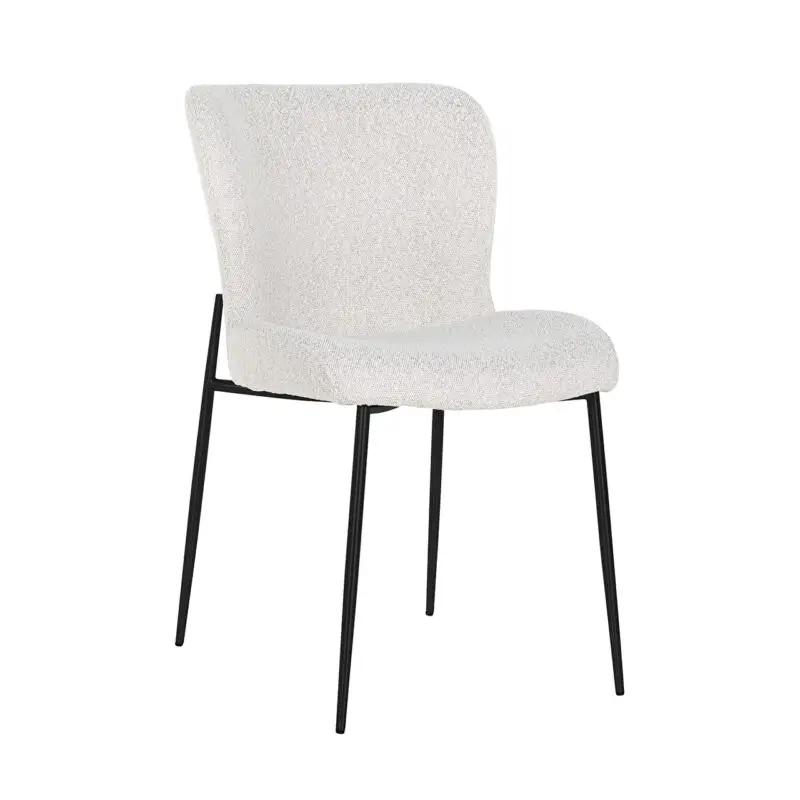 - Stoel Darby white bouclé / black (Copenhagen 900 Bouclé White)