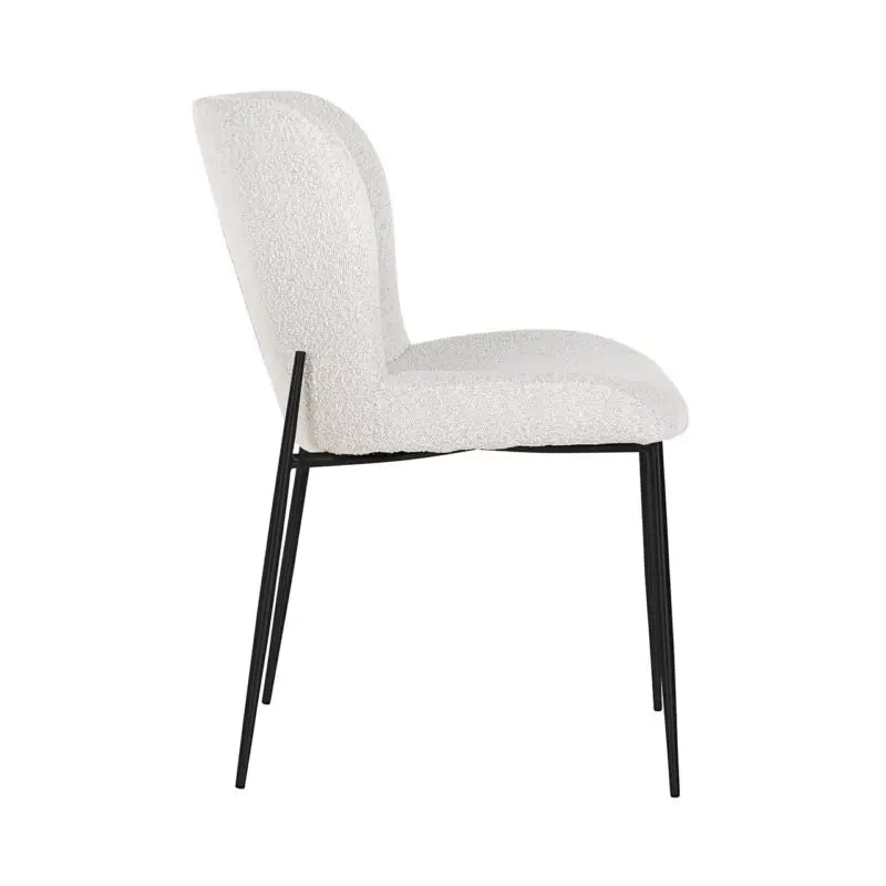 - Stoel Darby white bouclé / black (Copenhagen 900 Bouclé White)