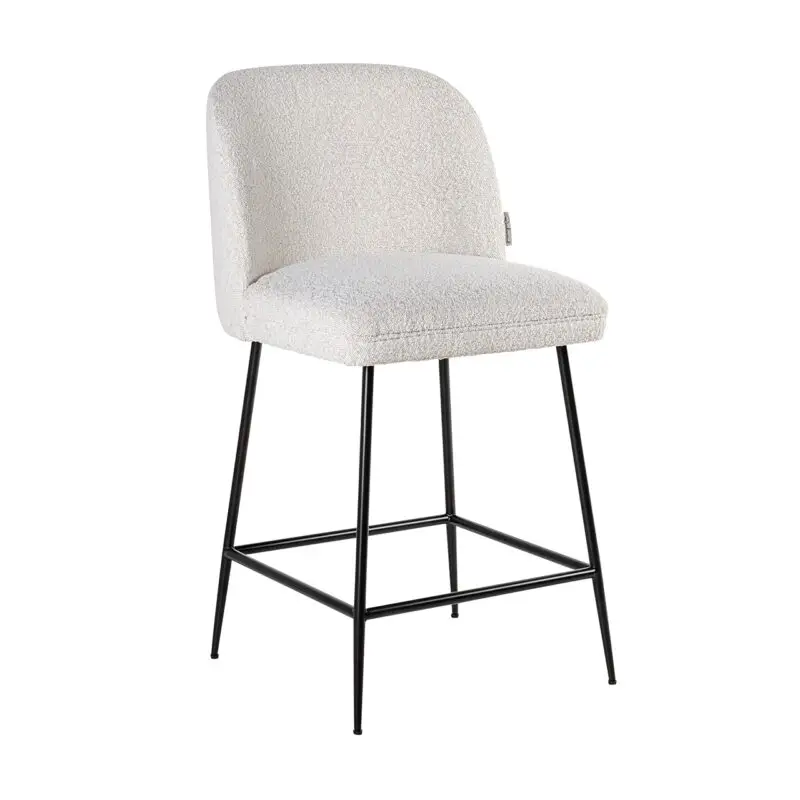 - Counterstoel Pullitzer white bouclé / black (Copenhagen 900 Bouclé White)