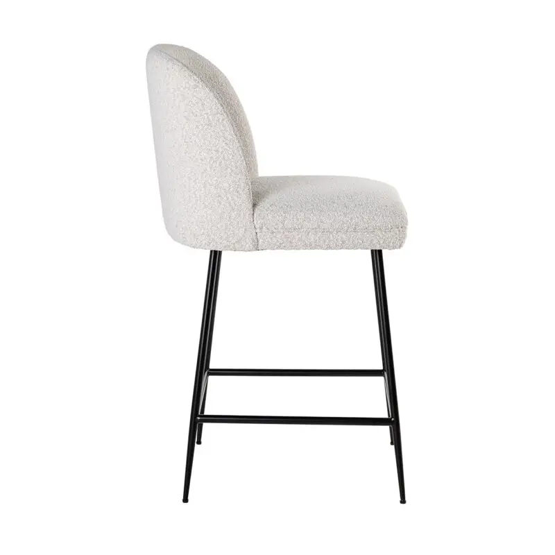- Counterstoel Pullitzer white bouclé / black (Copenhagen 900 Bouclé White)