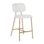 - Counterstoel Xenia white bouclé / brushed gold (Copenhagen 900 Bouclé White)
