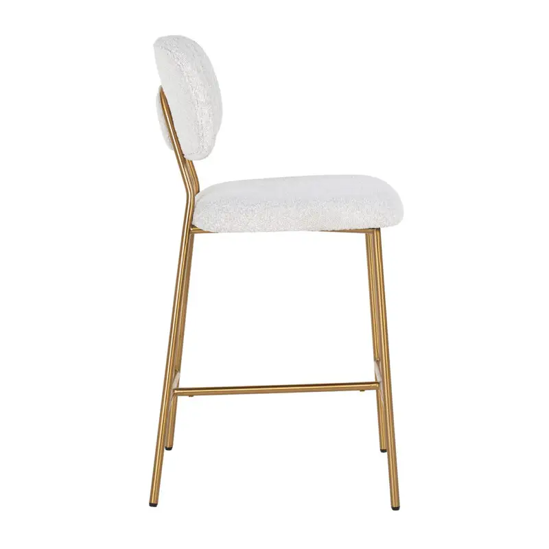 - Counterstoel Xenia white bouclé / brushed gold (Copenhagen 900 Bouclé White)