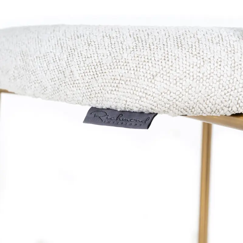 - Counterstoel Xenia white bouclé / brushed gold (Copenhagen 900 Bouclé White)