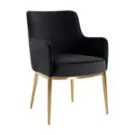 - Stoel Breeze Antracite velvet / brushed gold fire retardant (FR-Quartz 801 Antraciet)