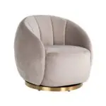 - Draaifauteuil Jago khaki velvet / brushed gold (Quartz Khaki 903)