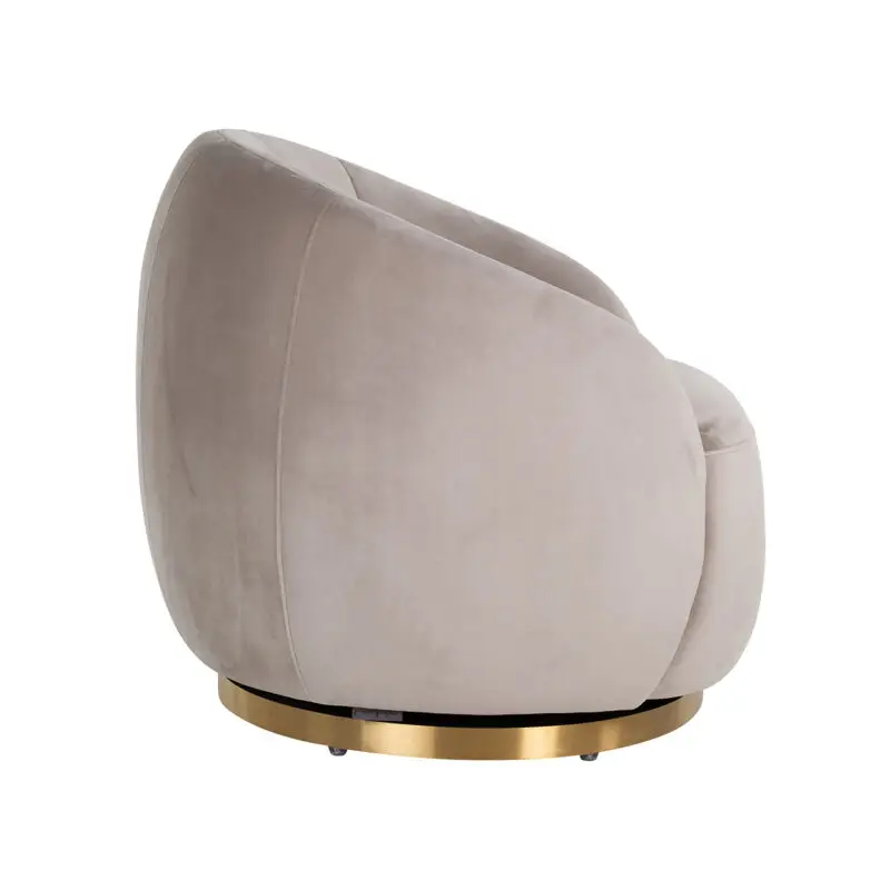 - Draaifauteuil Jago khaki velvet / brushed gold (Quartz Khaki 903)