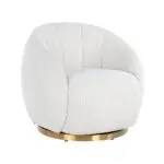 - Draaifauteuil Jago white bouclé / brushed gold (Copenhagen 900 Bouclé White)