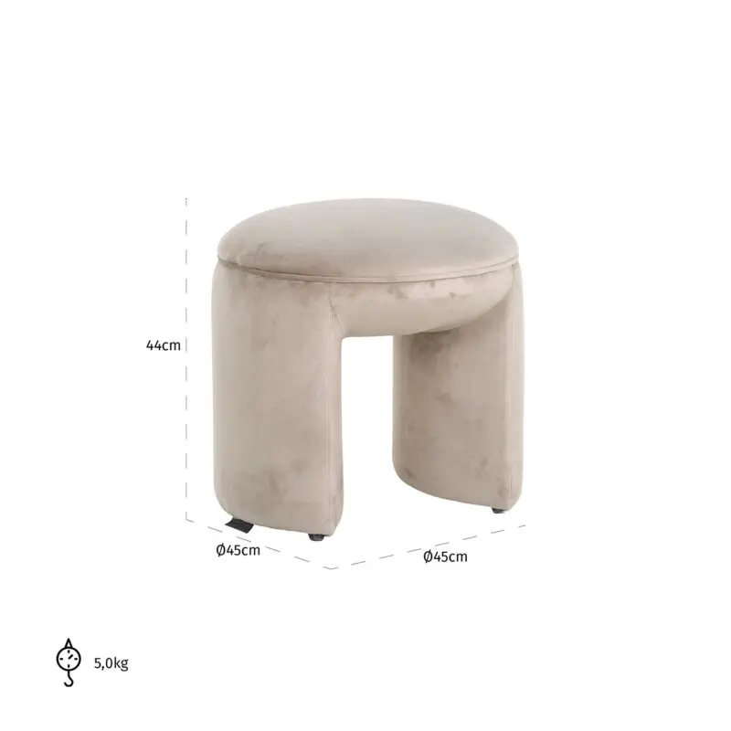 - Poef Fargo khaki velvet (Quartz Khaki 903)