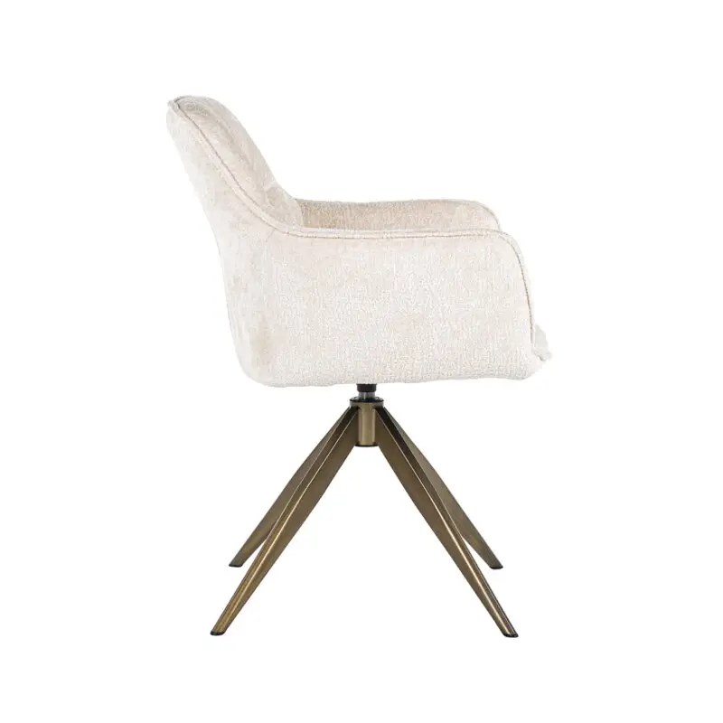 - Draaistoel Aline white chenille fire retardant (FR-Bergen 900 white chenille)