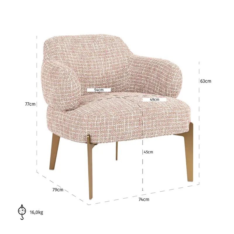 - Fauteuil Venus trendy rose (Be trendy 1673 rose)