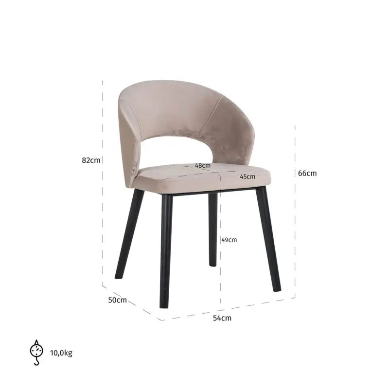 - Stoel Savoy khaki velvet (Quartz Khaki 903)