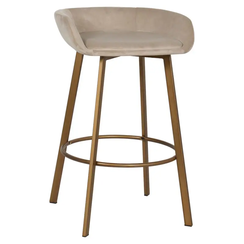 - Barstoel Cressida low back khaki velvet (set of 2) (Quartz Khaki 903)