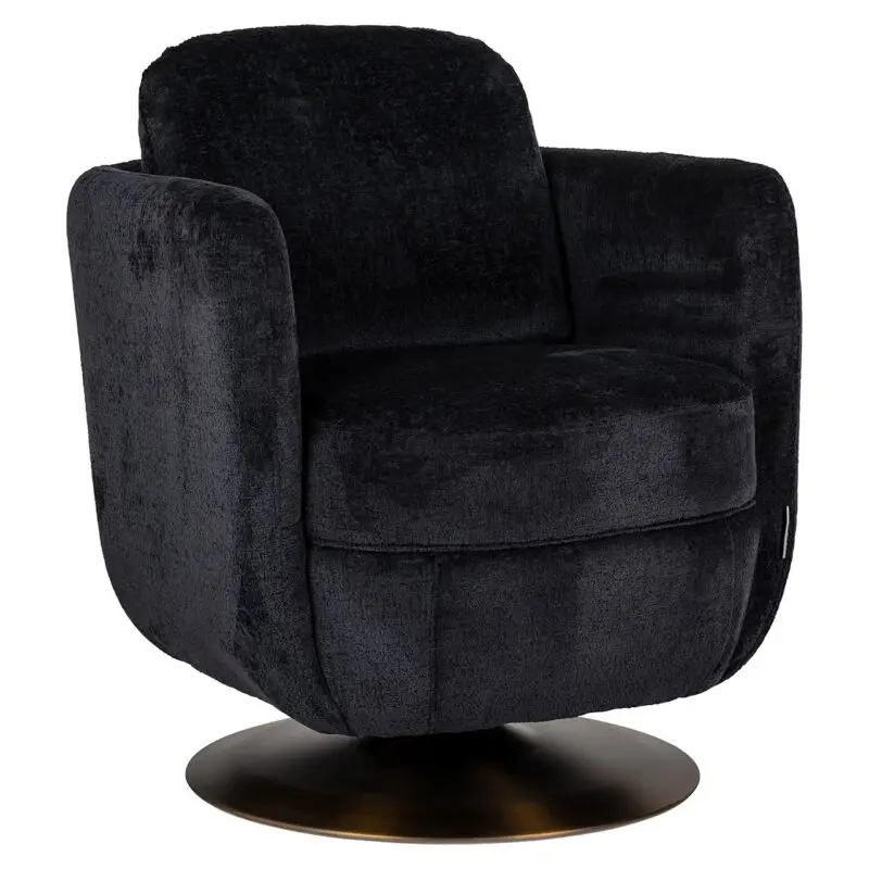 - Draaifauteuil Turner black chenille (Bergen 809 black chenille)