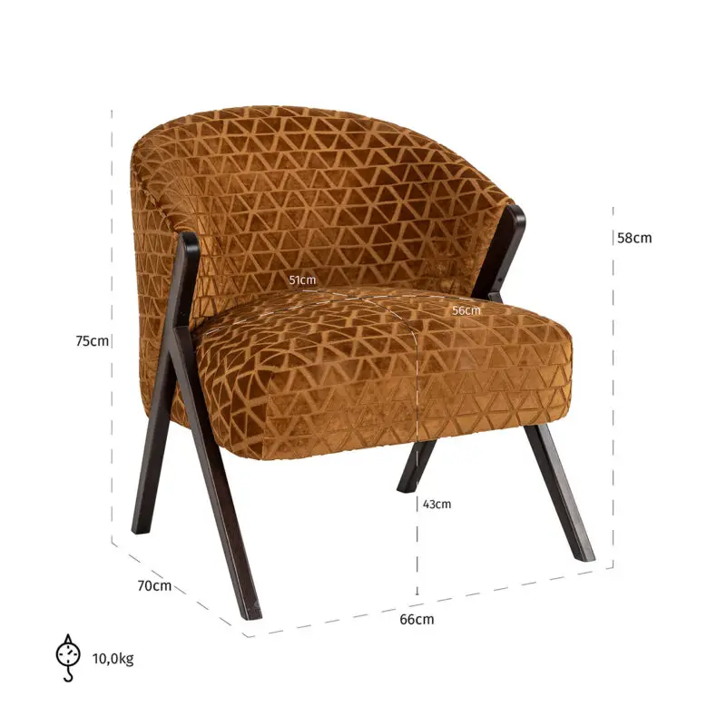 - Fauteuil Mia gold triangle (Triangle 2013 old gold)