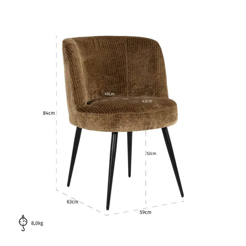 - Eetkamerstoel Morton olive cloe (Cloe 751 Olive)