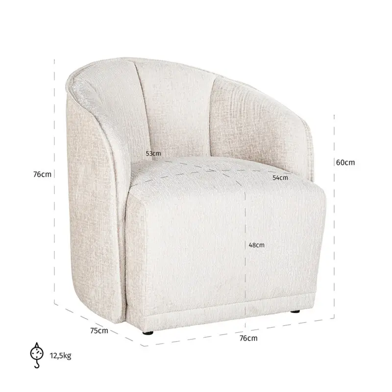 - Fauteuil Maryse cream fusion (Fusion cream 02)