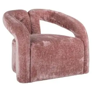 - Fauteuil Dana rose chenille (Bergen 705 rose chenille)