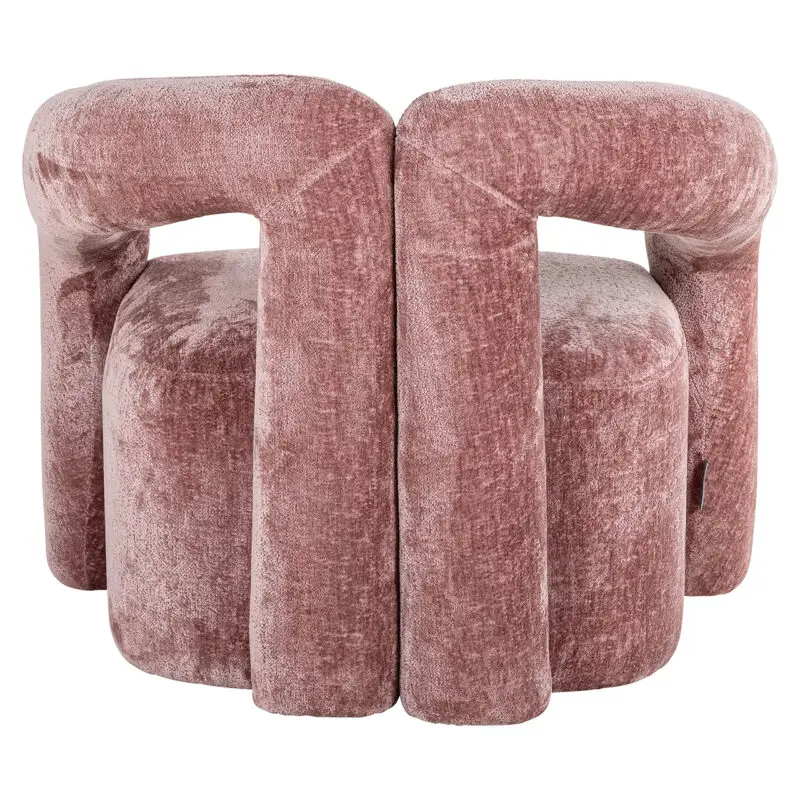 - Fauteuil Dana rose chenille (Bergen 705 rose chenille)