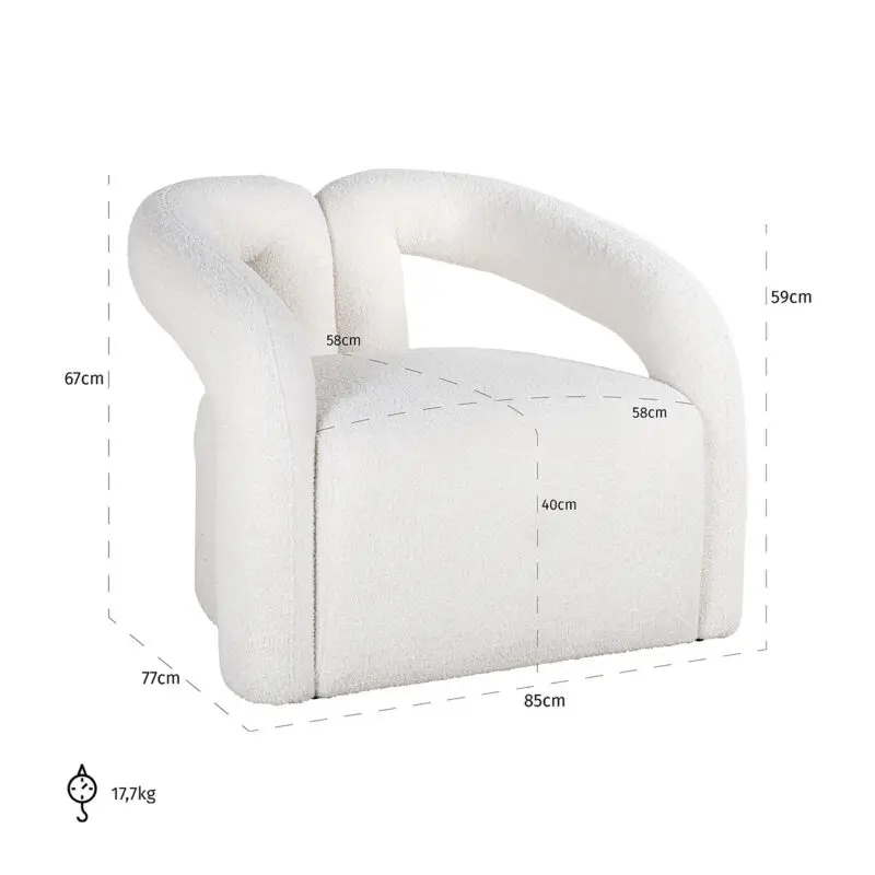 - Fauteuil Dana white furry (Himalaya 900 white furry)