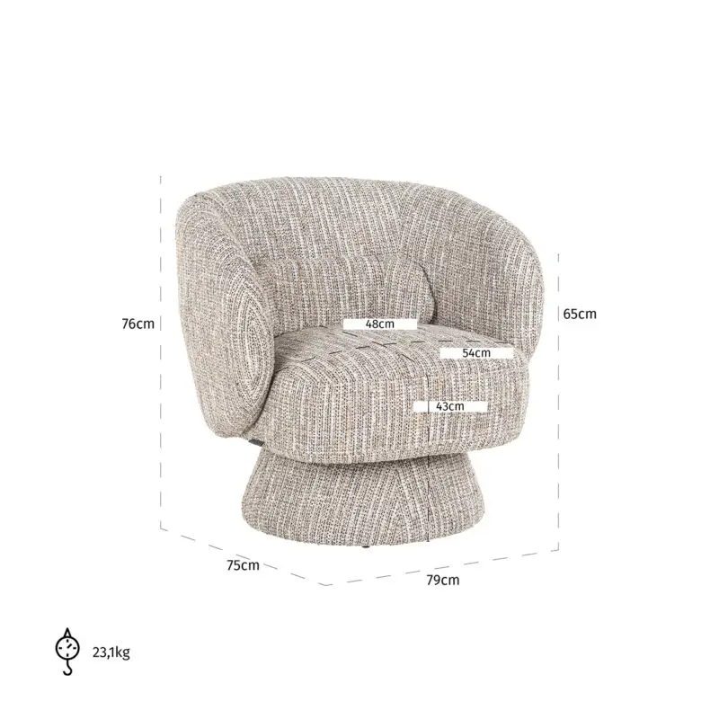 - Draaifauteuil Cavallo beige coco (Beige coco)
