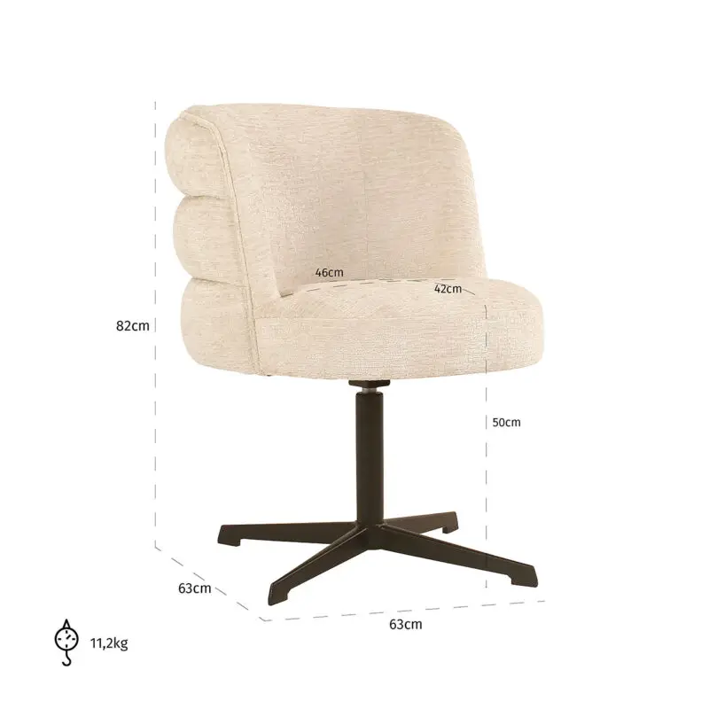 - Draaistoel Chadwick cream fusion (Fusion cream 02)
