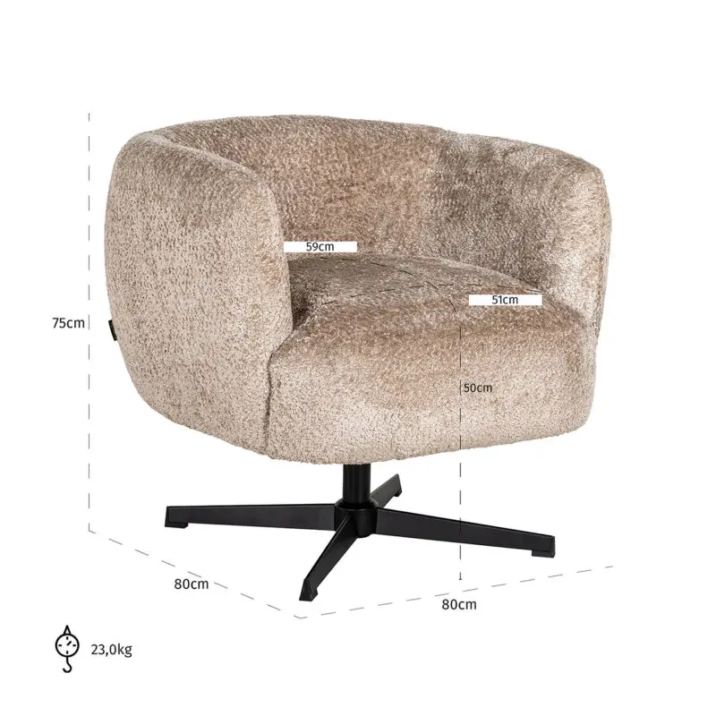 - Draaifauteuil Estelle Sheep Nature (Sheep 01 nature)