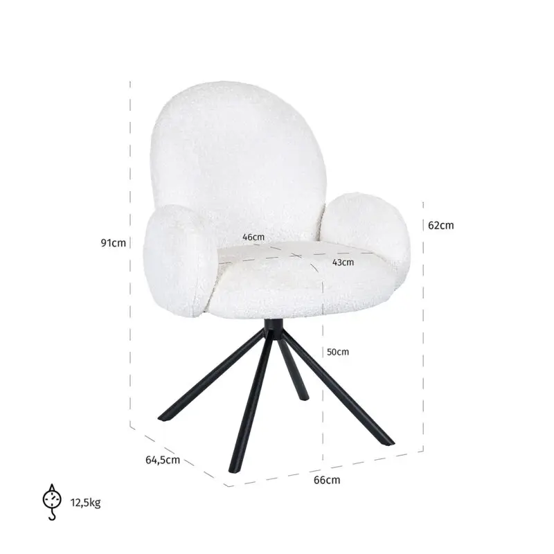 - Draaistoel Jolie white sheep (Sheep 02 white)