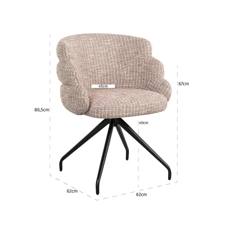 - Draaifauteuil Kayla trendy rose (Be trendy 1673 rose)