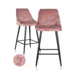 - Counter stoel Brooke rose chenille (set van 2) (Bergen 705 rose chenille)