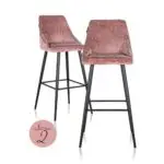 - Bar stoel Brooke rose chenille (set van 2) (Bergen 705 rose chenille)