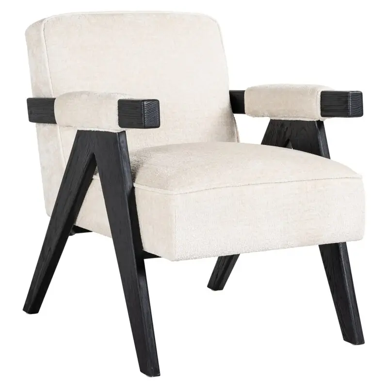 - Fauteuil Cooper white chenille (Bergen 900 white chenille)