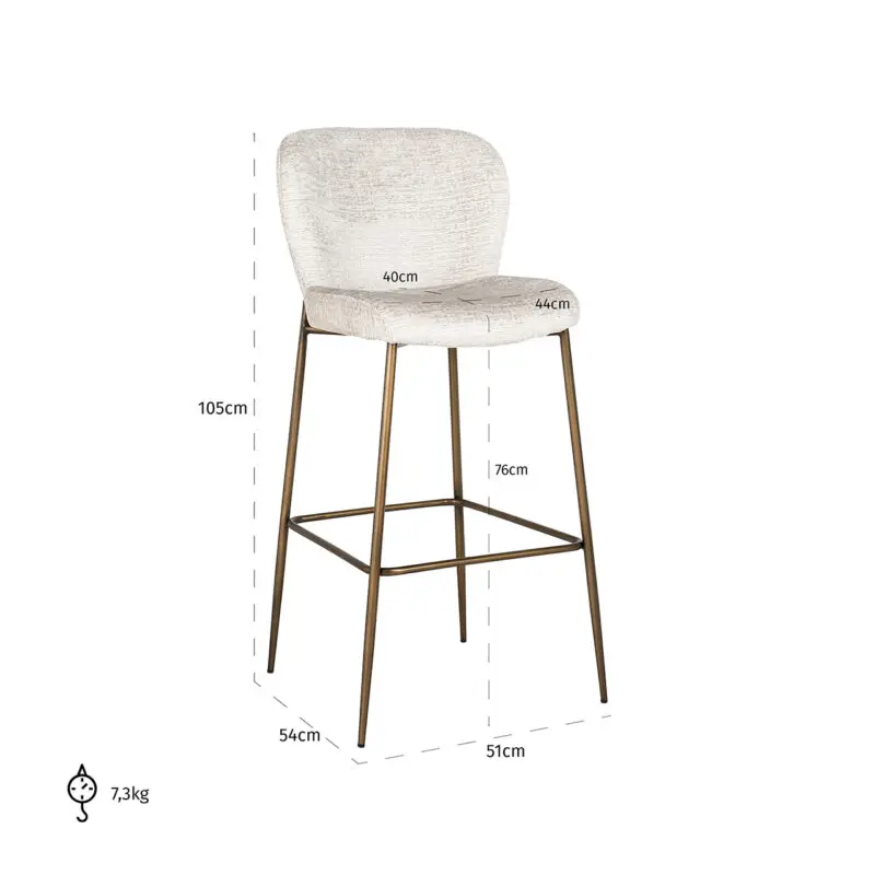 - Barstoel Darby cream fusion (Fusion cream 02)