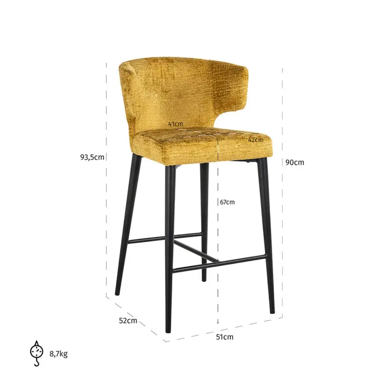 - Counterstoel Taylor mustard fusion (Fusion mustard 06)