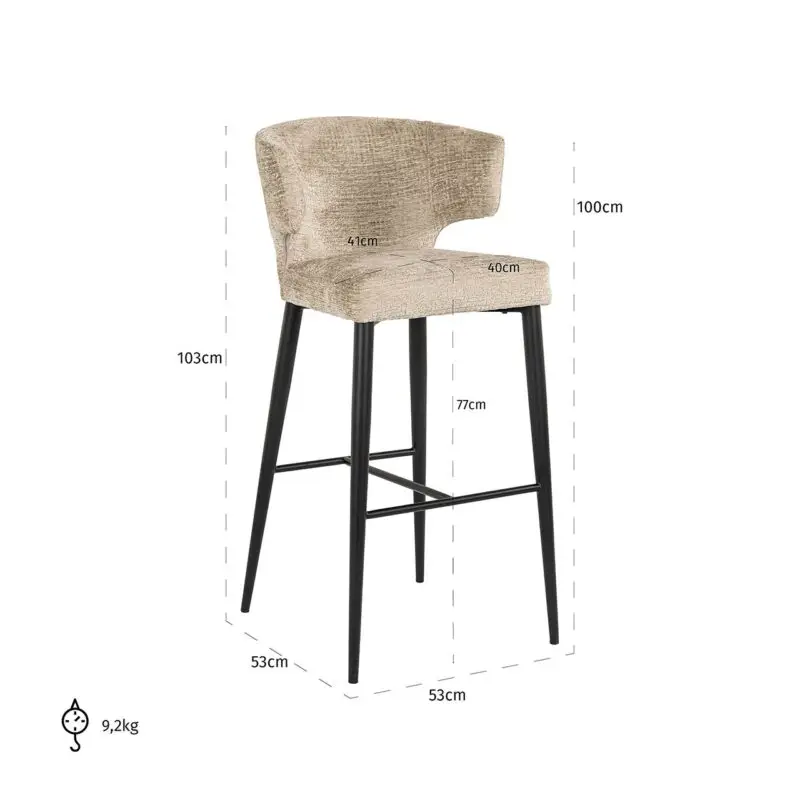 - Barstoel Taylor desert fusion fire retardant (FR-Fusion 109 desert)