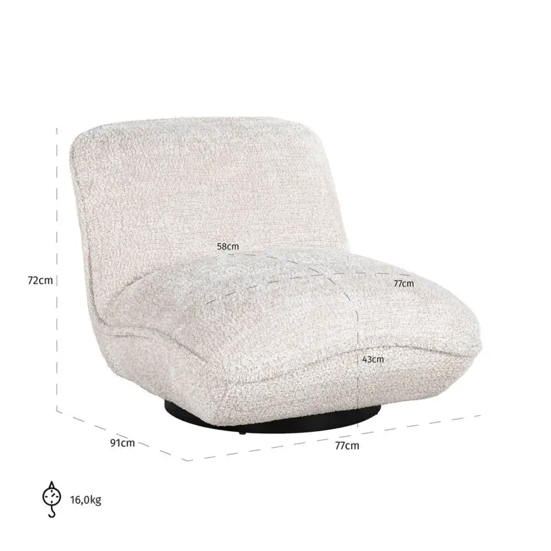 - Fauteuil Ophelia lovely cream (Be Lovely 11 Cream)