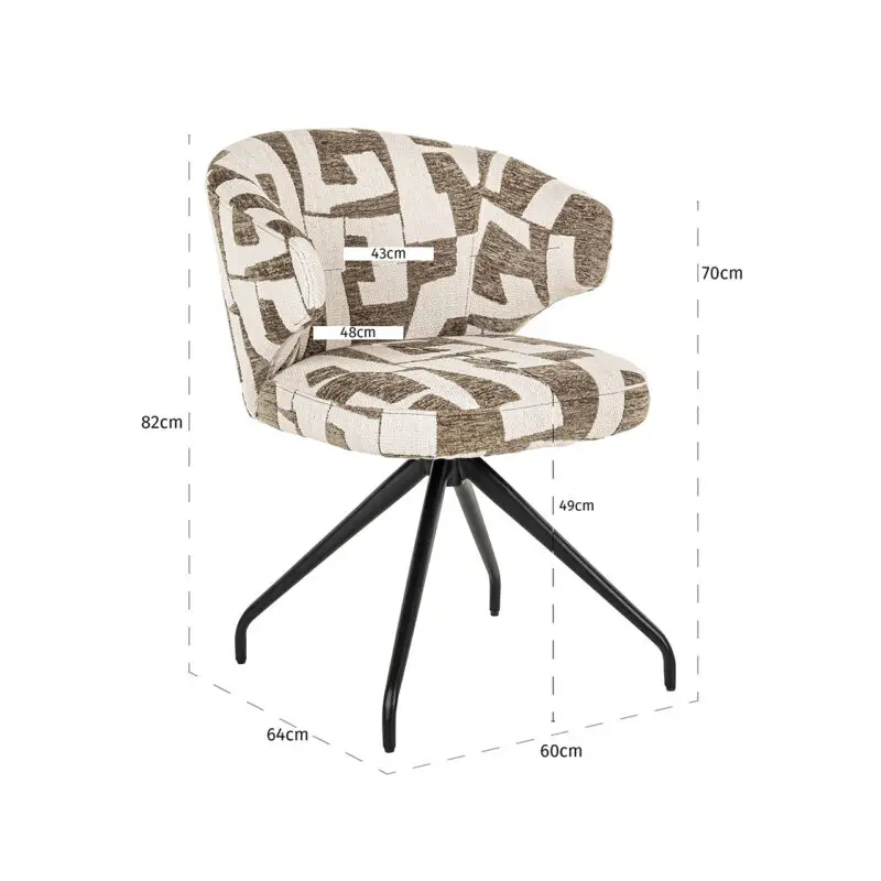 - Draaistoel Milly moss graffic (Moss graffic)