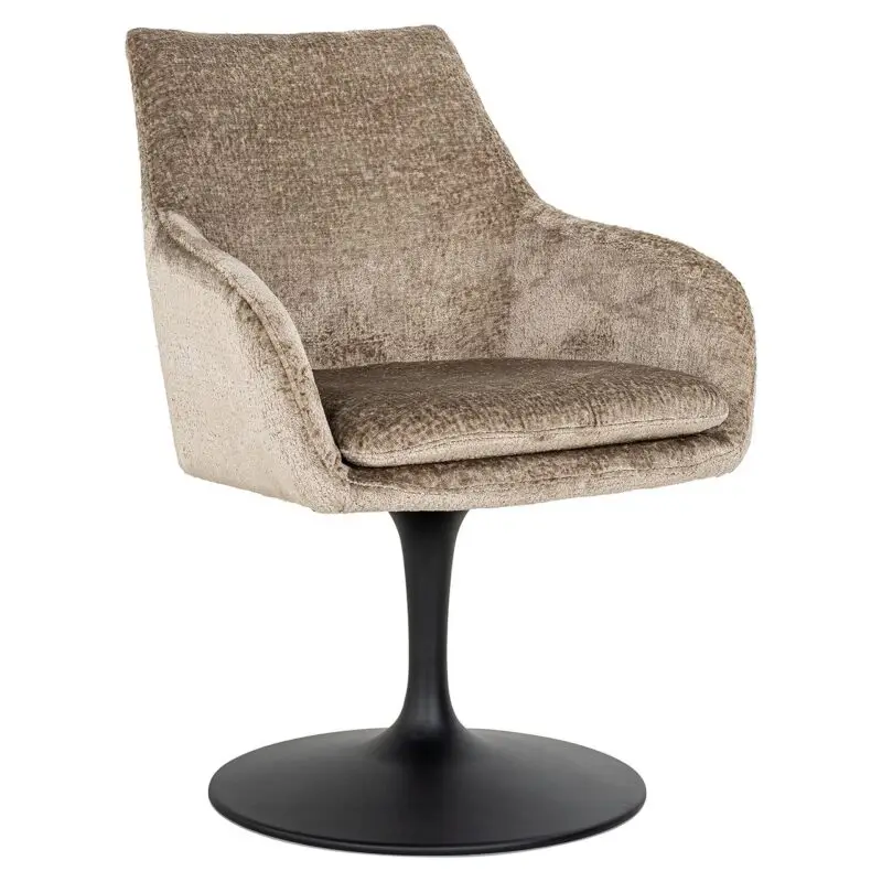 - Draaistoel Marlon taupe chenille (Bergen 104 taupe chenille)