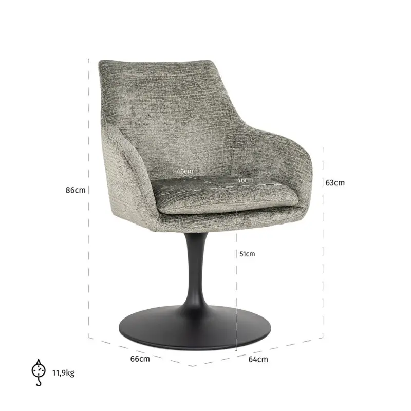 - Draaistoel Marlon thyme fusion (Fusion thyme 206)