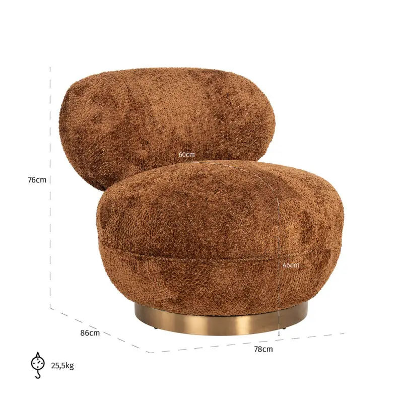 - Draaifauteuil Jace Lovely cinnamon (Be Lovely 603 Cinnamon)
