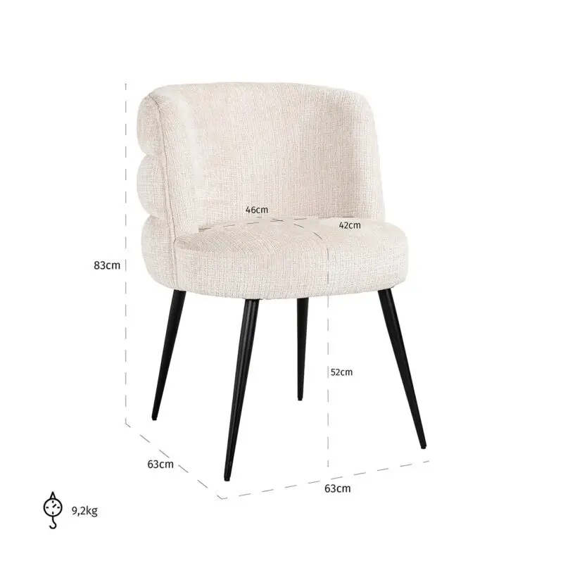 - Stoel Stella beige chenille fire retardant (Niagara 902 beige Chenille)